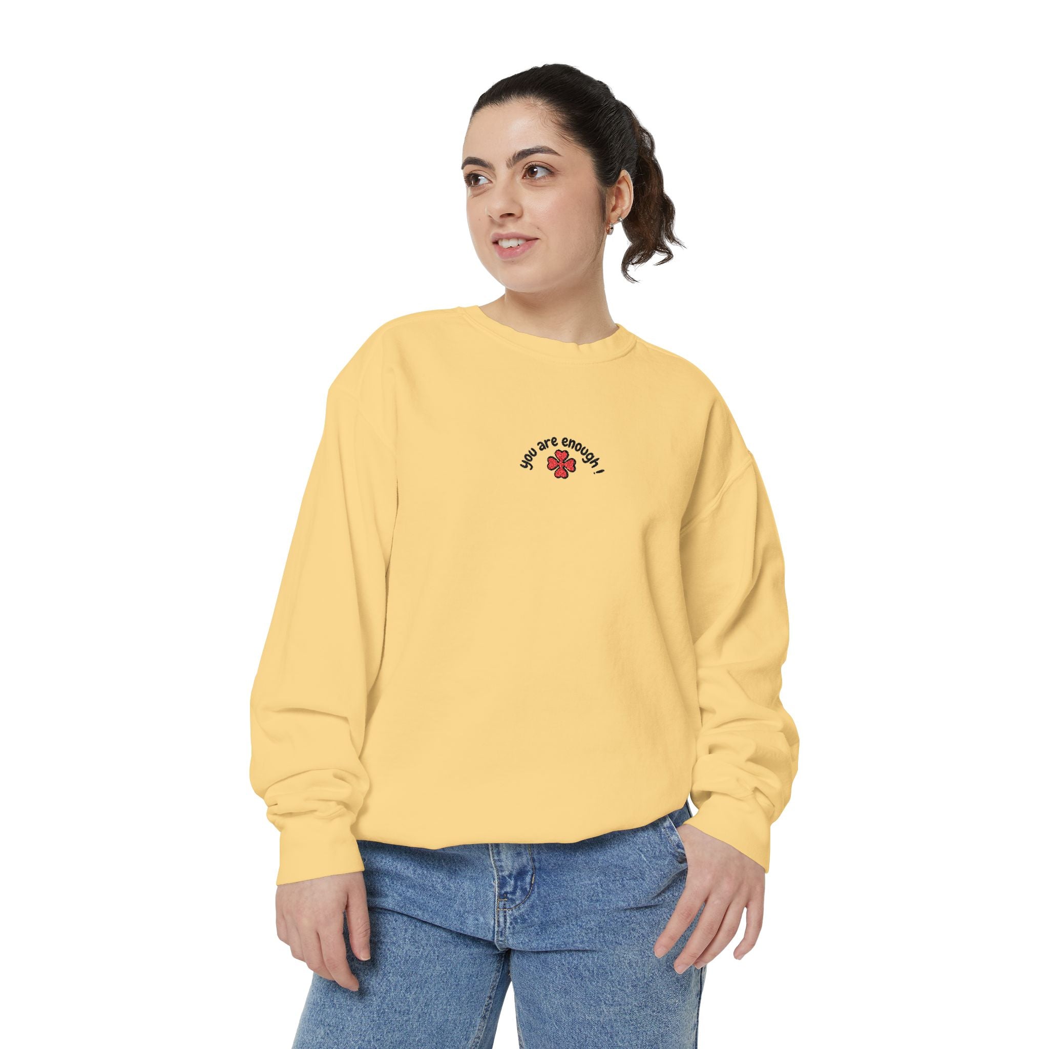 Be The Sunshine Sweatshirt - Red Rose Embroidered Crewneck | Inspirational Gift