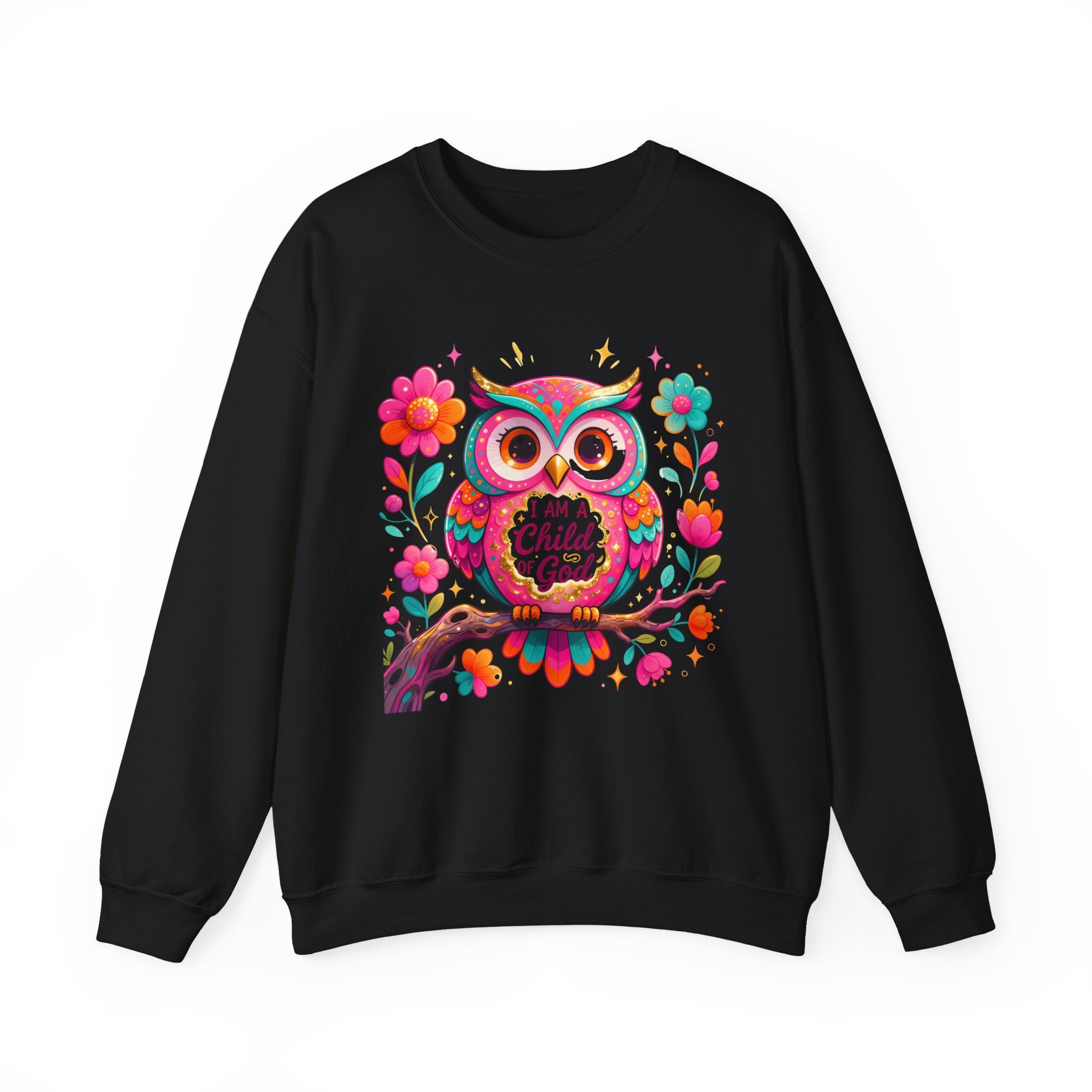 Child of God Owl Sweatshirt - Colorful Faith Floral Crewneck | Christian Gift