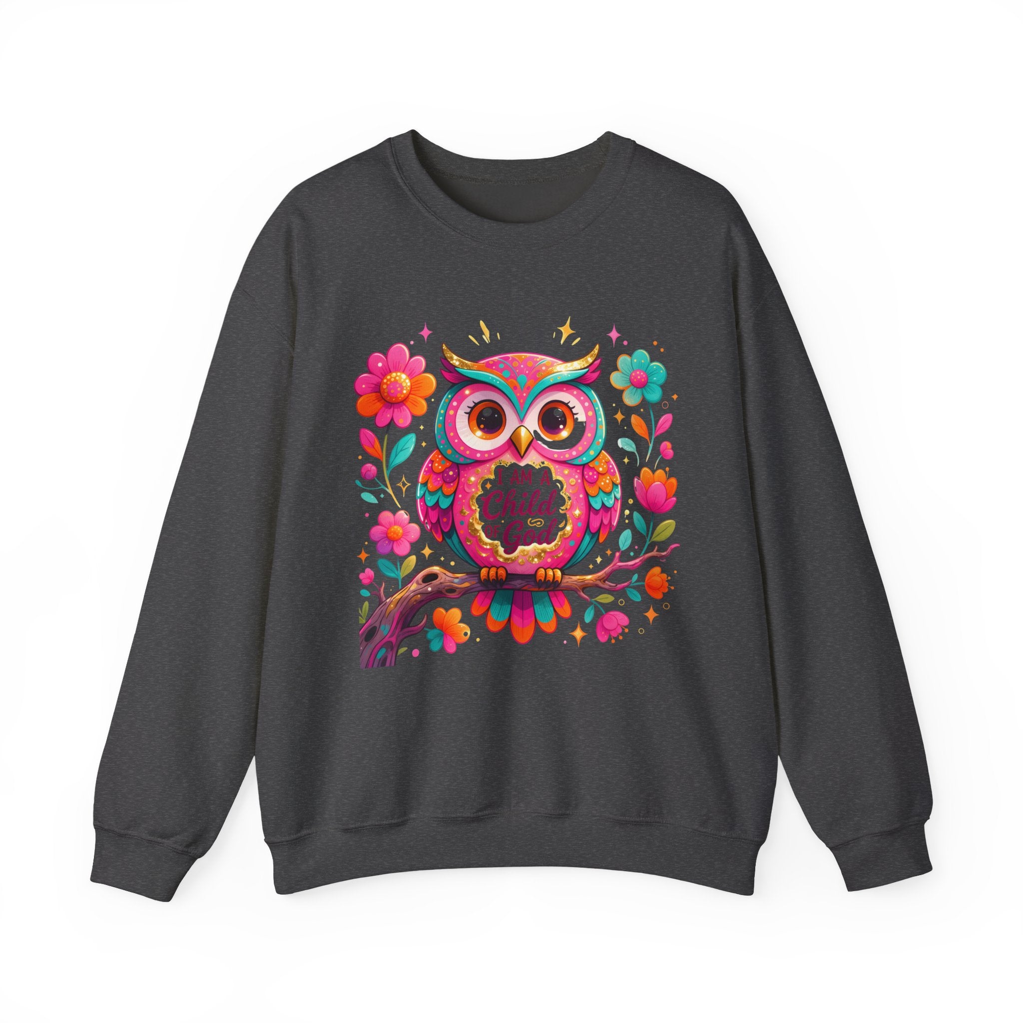 Child of God Owl Sweatshirt - Colorful Faith Floral Crewneck | Christian Gift